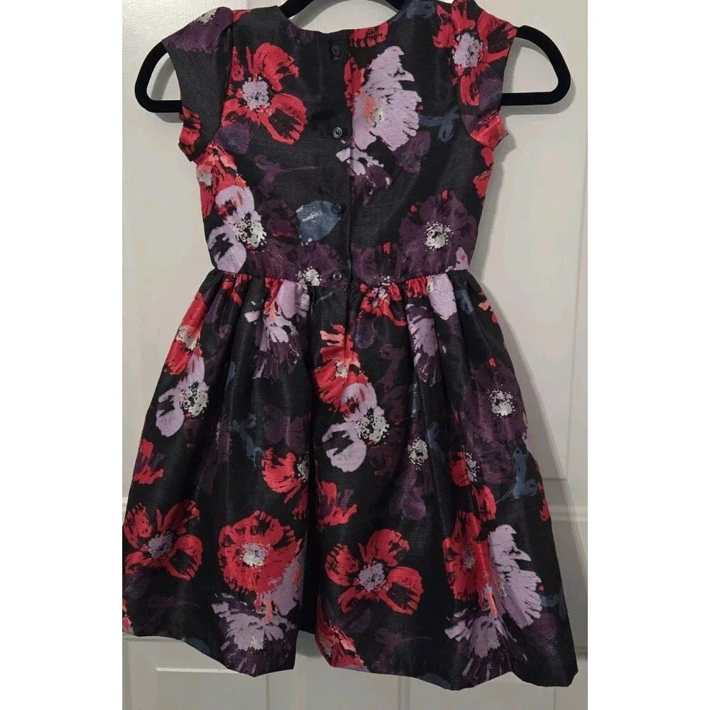 Dressed Up By Gymboree Girl’s Black w/Pink & Purple Flowers - Size 6
